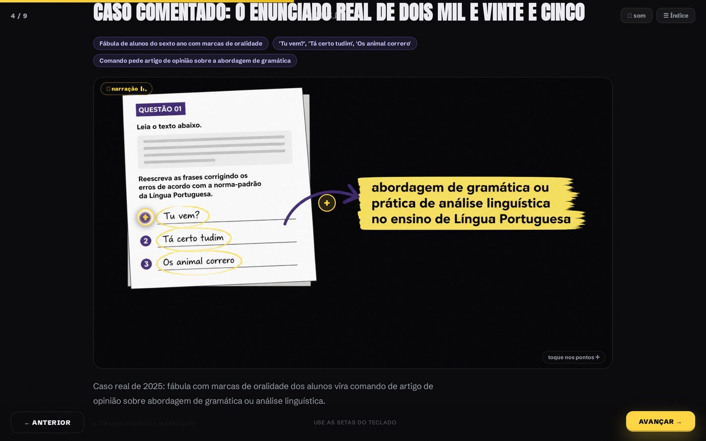 Caso comentado com o enunciado real da prova de 2025